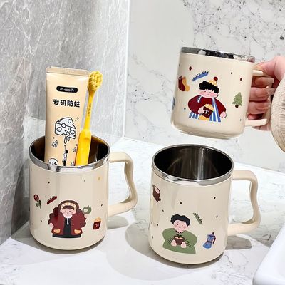304不锈钢漱口杯牙刷杯一家三口情侣儿童刷牙杯子四口洗漱杯牙缸