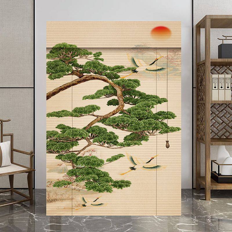 竹帘窗帘卷帘钉制印花新中式门帘防晒遮阳阳台升降窗户隔断装饰,居家布艺,卷帘,淘宝优惠券,粉丝福利购,淘宝优惠卷