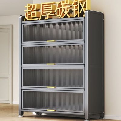 钢制鞋柜门口家用一体靠墙室内多层储物柜入户落地大容量防尘鞋架