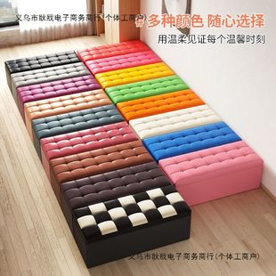 收纳凳子沙发换鞋凳长方形家用储物神器椅子可坐人多功能折叠皮墩