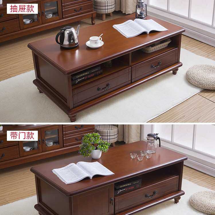 实木茶几餐桌两用现代简约客厅储物欧式茶几电视柜组合小户型茶桌