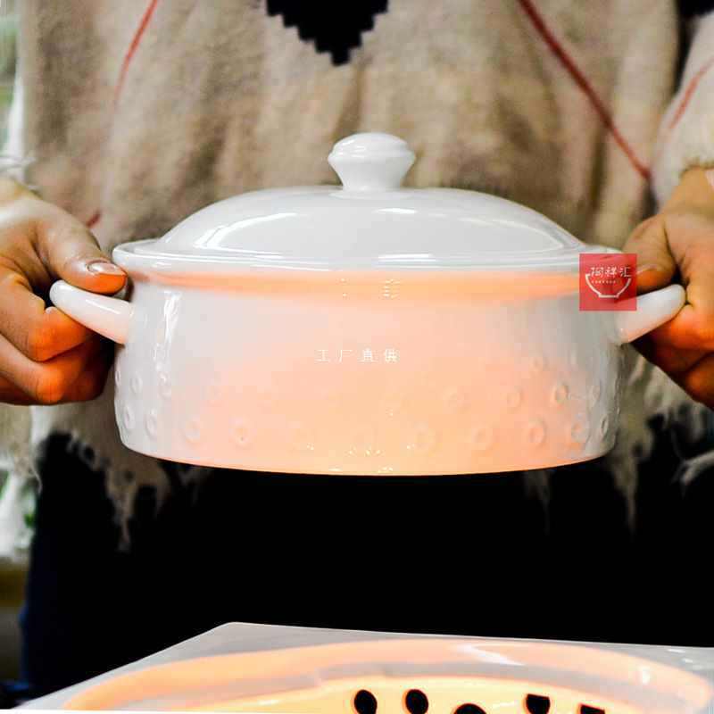 酒店餐厅家用大号中式陶瓷蜡烛保温明炉双耳汤锅汤碗堂妈小厨