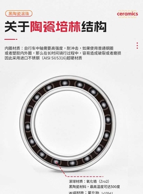 SWTXO山地车公路车压入式 螺纹旋入式彩色陶瓷培林一体中空BB中轴