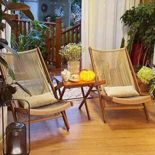 花园躺椅阳台家用休闲晒太阳两用折叠靠背藤椅子户外庭院桌椅防水