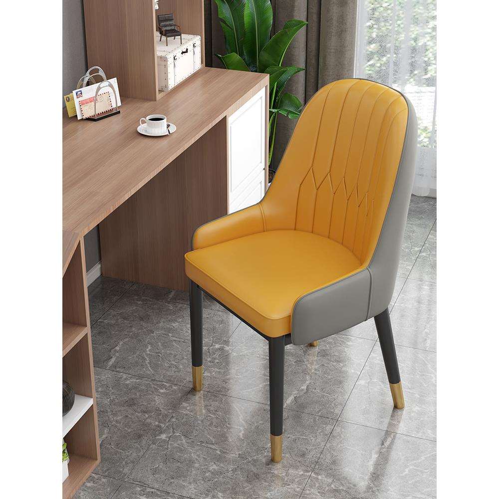 现代轻奢靠背椅子餐椅休闲椅咖啡酒店椅北欧椅子简约家用加厚现实