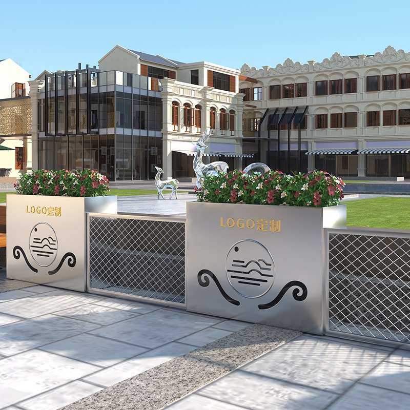 店外商业广场摆铁艺花箱花槽户外围栏隔断奶茶不锈钢花盆组合,玩具/童车/益智/积木/模型,其它,淘宝优惠券,粉丝福利购,淘宝优惠卷