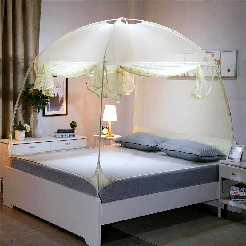 蒙古包蚊帐三开门1.8m床防摔1.5双人家用2.0x2.2米加厚加密纹帐