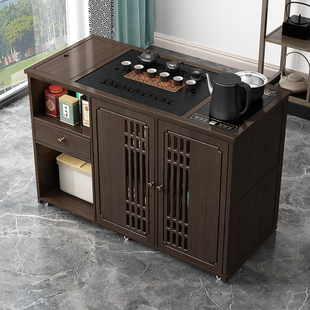 移动小茶桌茶台非实木茶边几茶车茶盘烧水壶一体茶水柜茶具套装