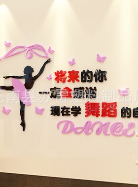 舞蹈教室亚克力3d立体墙贴兴趣班舞蹈房布置墙面艺术培训班贴纸