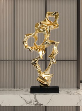 酒店会所售楼处雕塑艺术品简约现代抽象透明树脂装饰品玄关桌摆件