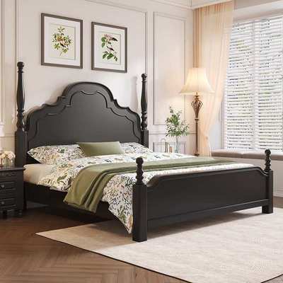 实木床美式轻奢复古双人床1.8米法式安娜现代简约1.5米主卧公主床