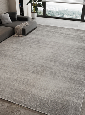 灰色地毯客厅2024新款卧室床z边毯防水免洗可擦地毯垫家用沙发地