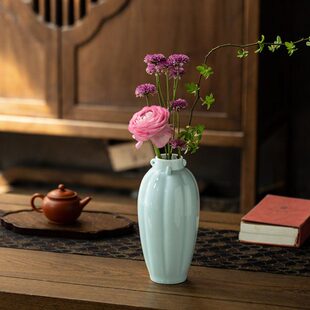 素功瑾礼复古新中式陶瓷花瓶客厅家居摆件电视柜书房桌面插花花器