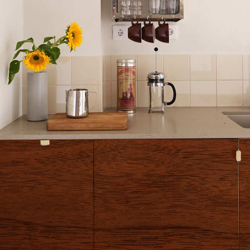 《Silence》覆古胡桃木纹z厨房橱柜子翻新自粘贴纸家具改造墙贴