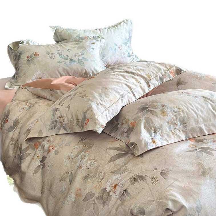 田园风印花裸睡60S天丝四件套夏季可用冰丝凉感被套透气柔软床品