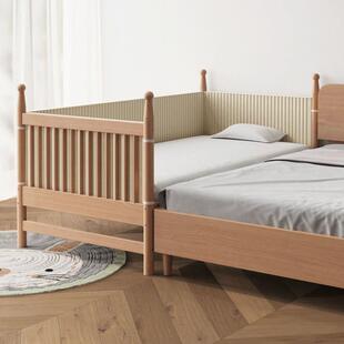 家用实木儿童床带护栏卧室拼接床加宽床新生儿小床拼接大床婴儿床