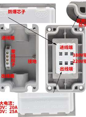 三相防爆开关20A220V380V防爆防水防尘BPZ30-20/2K3K防爆断路器