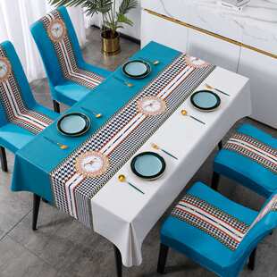 套装椅子套桌布防水防油免洗新款餐桌垫椅套家用凳子垫靠背罩餐