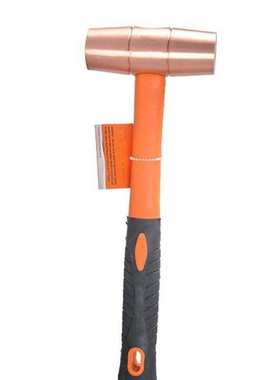 钢盾SHEFFIELD S089301工业级铜锤紫铜锤防爆锤 圆头锤纤维柄1LB