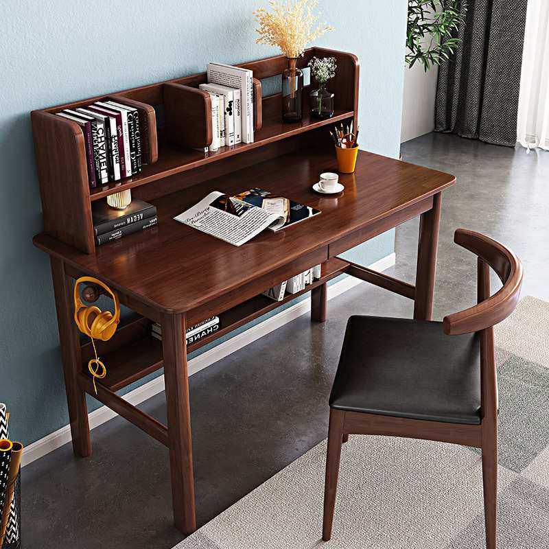 实木书桌书架组合现代简约家用写字台收纳办公桌学生学习桌写字桌,3C数码配件,USB灯,淘宝优惠券,粉丝福利购,淘宝优惠卷