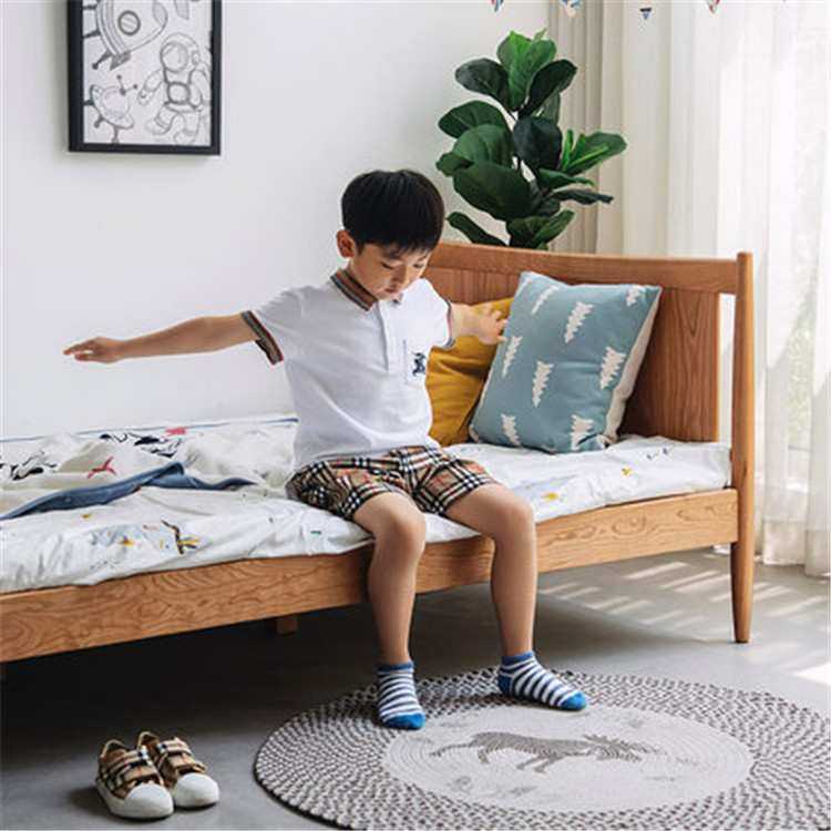 二黑木业可可床 北欧日式樱桃木实木床儿童床,3C数码配件,USB灯,淘宝优惠券,粉丝福利购,淘宝优惠卷