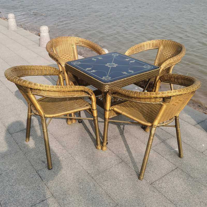 阳台桌椅藤椅五件套小桌子茶几组合户外休闲靠背椅咖啡厅椅子藤编