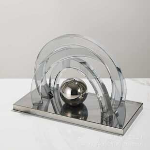 现代创意交叉艺术品水晶摆件样板房售楼部客厅民宿床头柜工艺品