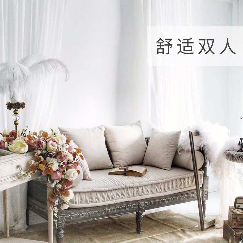 美式复古做旧实木雕花平背三人沙发轻奢简约客厅原木布艺家具组合,3C数码配件,USB灯,淘宝优惠券,粉丝福利购,淘宝优惠卷