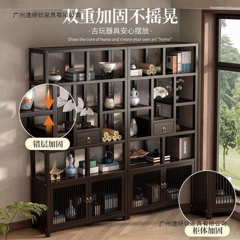 博古架非实木茶具柜新中式高档装饰品摆件展示架书房茶室置物架