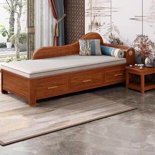 全实木贵妃椅客厅躺椅贵妃榻贵妃榻现代中式带坐垫沙发实木贵妃卧