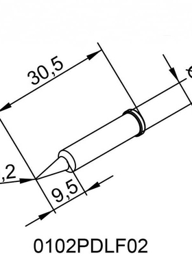 德国ERSA 0102PDLF02 尖型烙铁头 0102PDLF0.2
