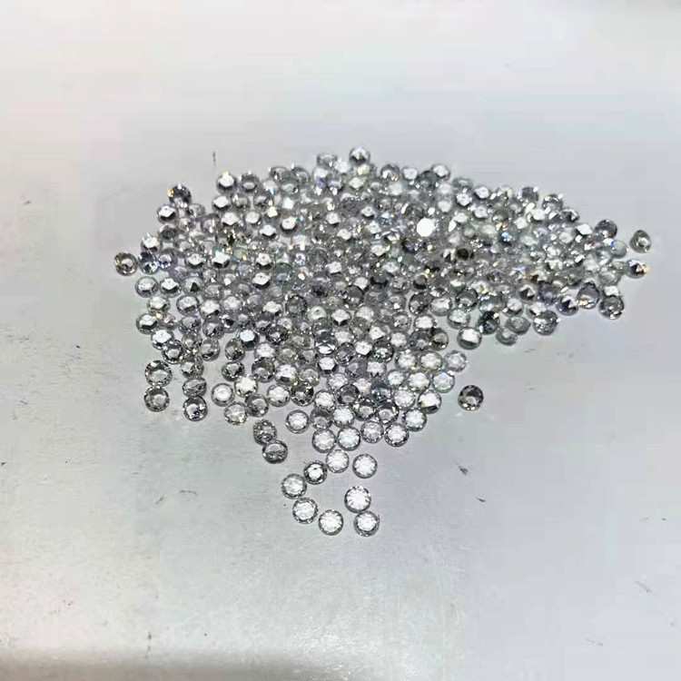 直销彩宝副石碎石圆形玫瑰切工天然白色蓝宝石小配石裸石镶嵌定