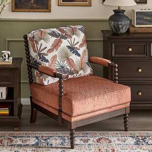 法式复古酋长椅实木布艺单人沙发客厅阳台扶手休闲椅美式懒人躺椅