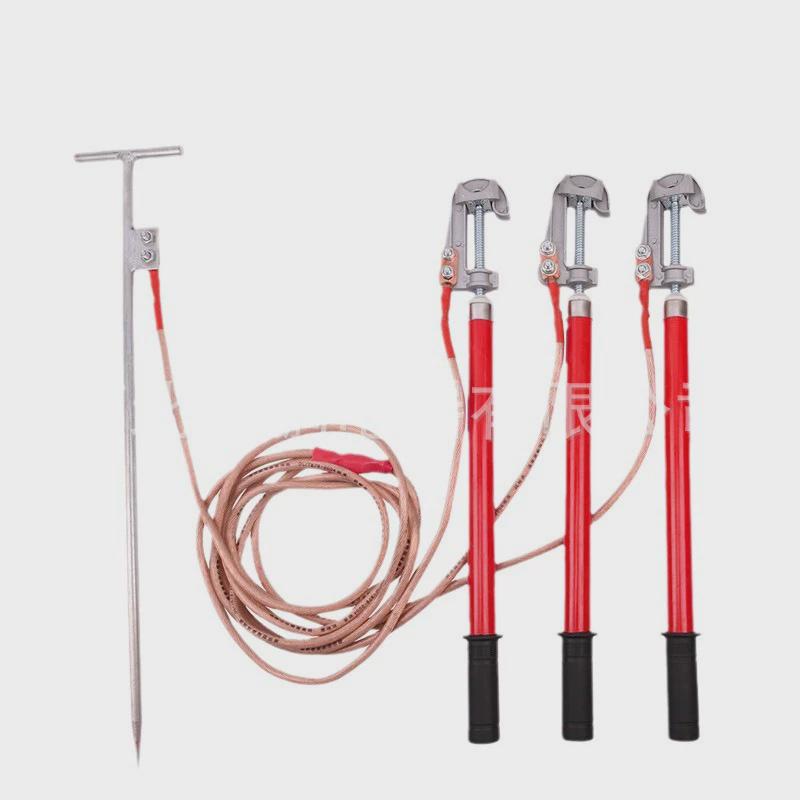 0.4KV低压接地线接地棒t25平方软铜线接地针猴头螺旋挂钩接地线