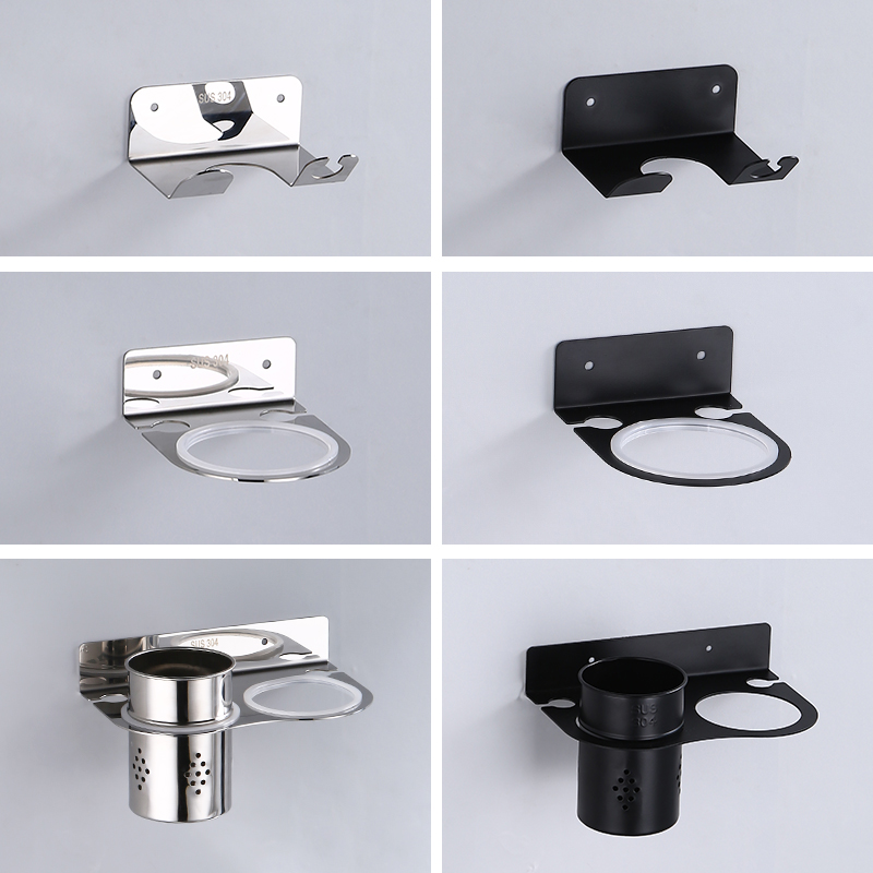 电吹风架浴室置物架卫生间挂架吹风机架收纳架免打W孔壁挂风筒架