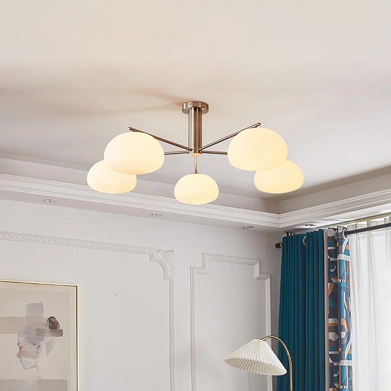 北欧现代简约创意个性轻奢氛围卧室餐厅J客厅过道多头玻璃吸顶灯