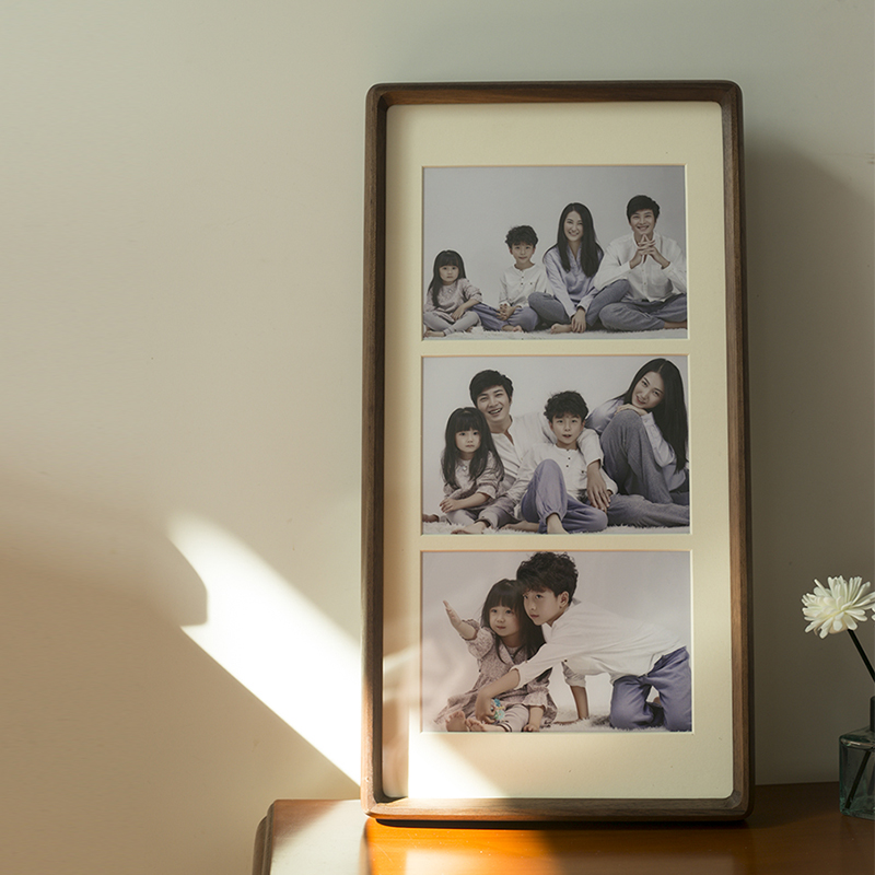 婚纱照相框c打印实木榫卯全家福冲洗情侣三连框挂墙洗照片生日礼