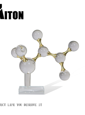 北欧几何水晶分子球摆件客厅玄关简约现代电视柜酒柜样板间装饰