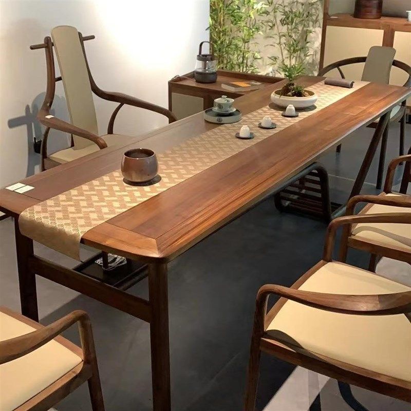 北美黑胡桃木茶桌椅组合新中式禅意家用客厅实木泡茶桌白蜡木茶台,住宅家具,家用茶台/茶桌,淘宝优惠券,粉丝福利购,淘宝优惠卷