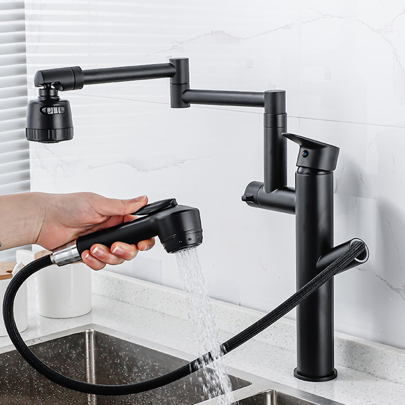 厨房水龙头冷热抽拉式万向伸缩防溅水槽家用花洒洗菜盆洗碗池折叠,家装主材,厨房龙头,淘宝优惠券,粉丝福利购,淘宝优惠卷