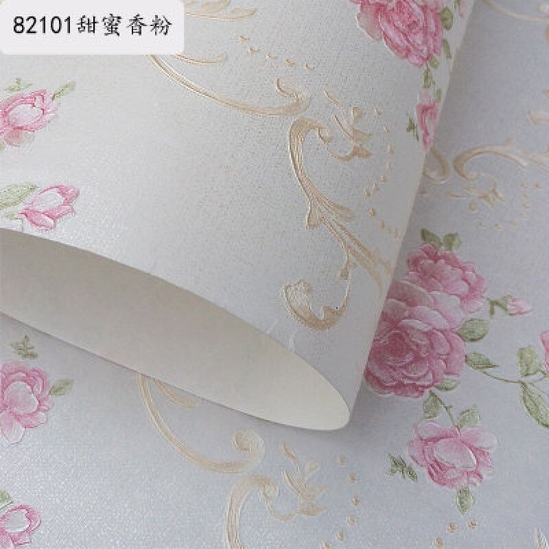 新款田园欧式加厚4D无纺布墙纸A浮雕花色温馨卧室客厅背景墙壁纸