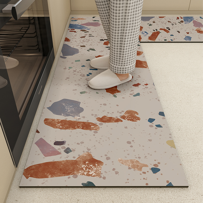 厨房地垫防污防油k免洗可擦防滑防脏地毯吸水R吸油免清洗硅藻泥垫