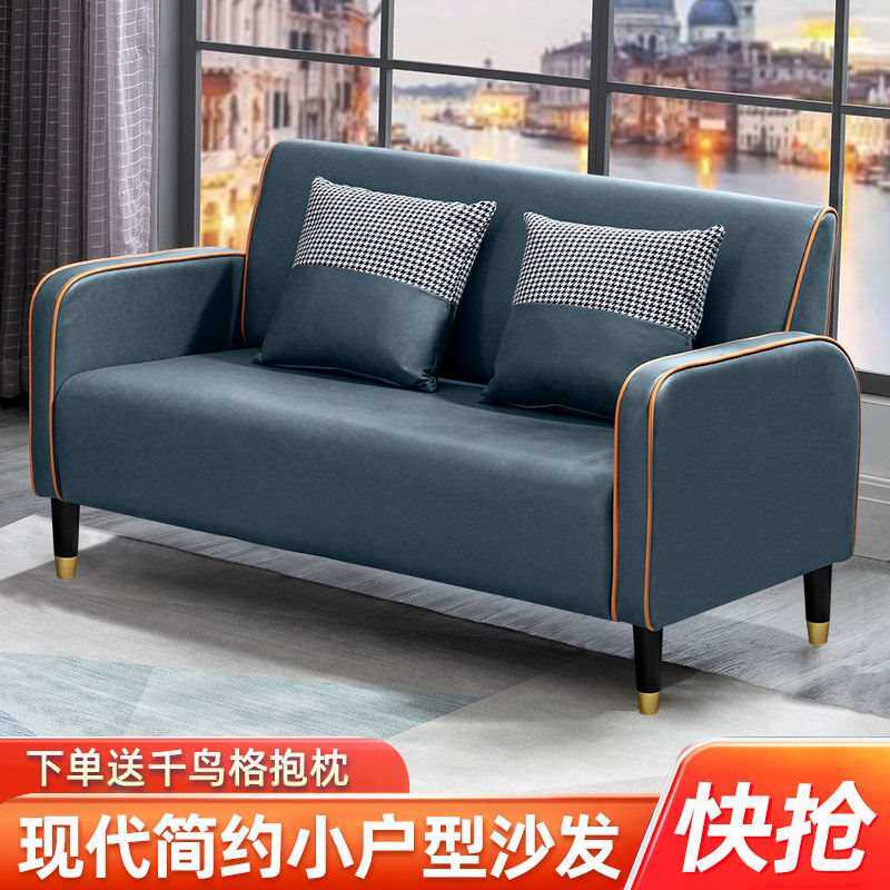 猫抓皮沙发小户型双人三人轻奢布艺客厅公寓出租房简约