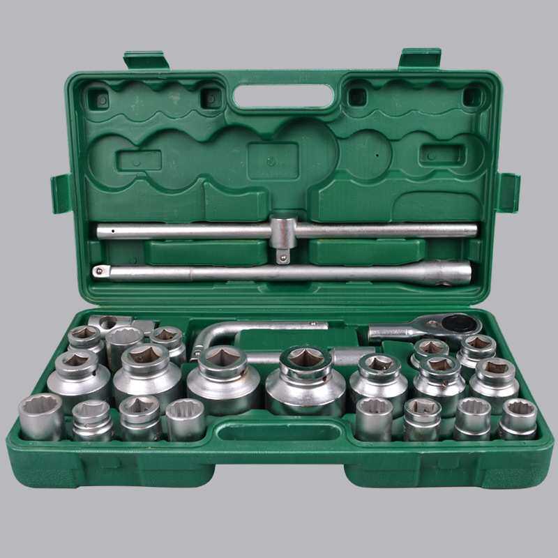 26件梅花重型套筒组套扳手汽车维修轮胎修理工具汽修气动套筒套装