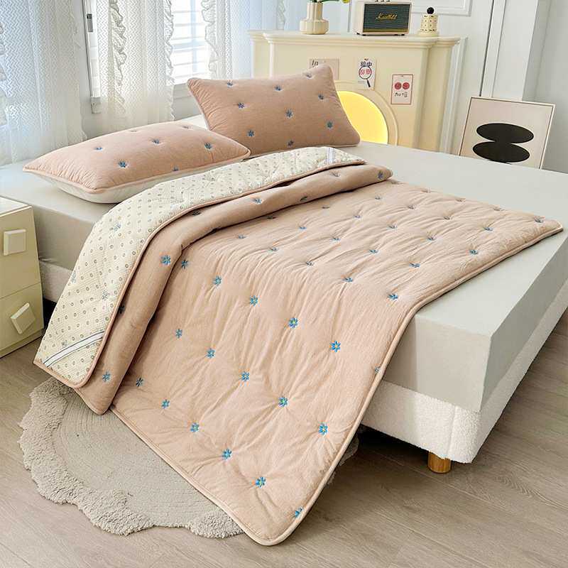 刺绣大豆抗菌床垫软垫家用薄款褥子垫被单人床褥垫铺底保护防滑垫