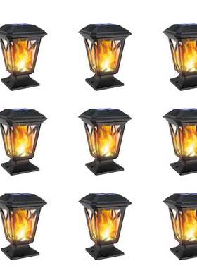 太阳能灯户外庭院灯 38LED花园花格草坪插地灯户外复古柱头别墅灯