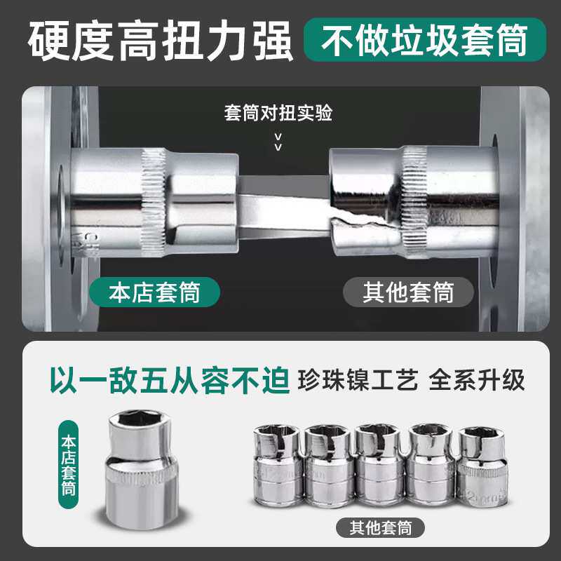 套筒扳手工具套装汽车维修棘轮扳手组合汽修修车工具大中小飞全套