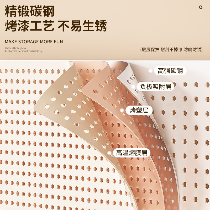 桌面洞洞板书架置物架卧室家w用简约免打孔立式学生书桌收纳整理