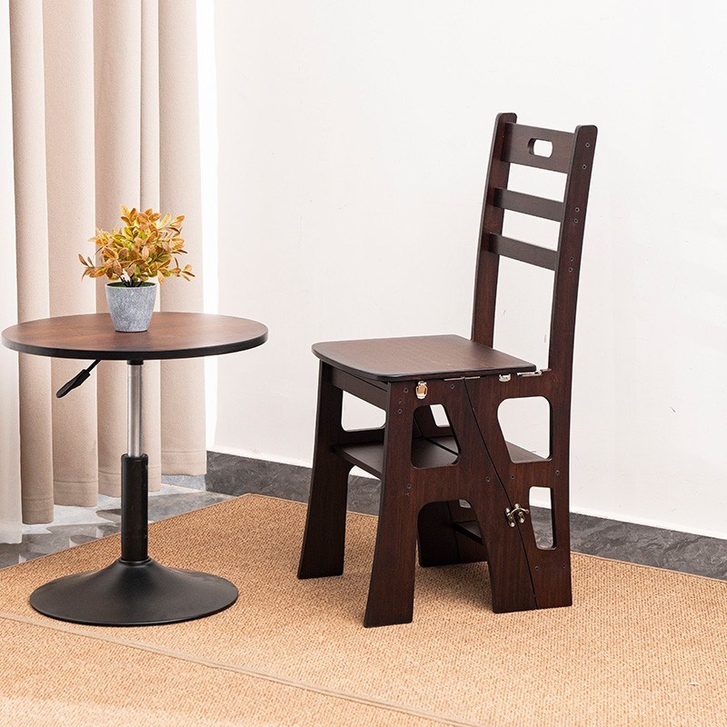 【竹枝语多功能梯m椅】折叠椅子 餐椅家用简约 爬高安全梯椅