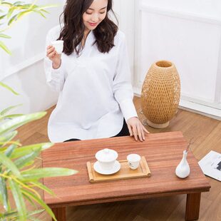 实木茶台飘窗桌地榻榻米小桌子红木阳台小茶几矮桌简约北欧桌炕桌